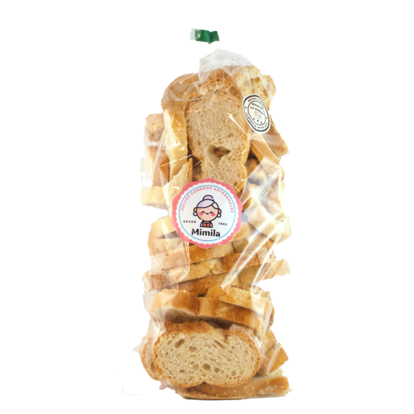 Bizcocho de pan rodajas en bolsa